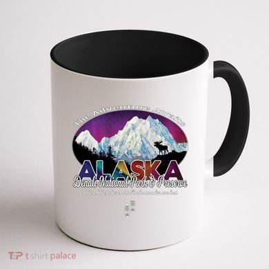 Denali Alaska Aurora Borealis National Park Hiker Souvenir Cute Gift Coffee Mug back
