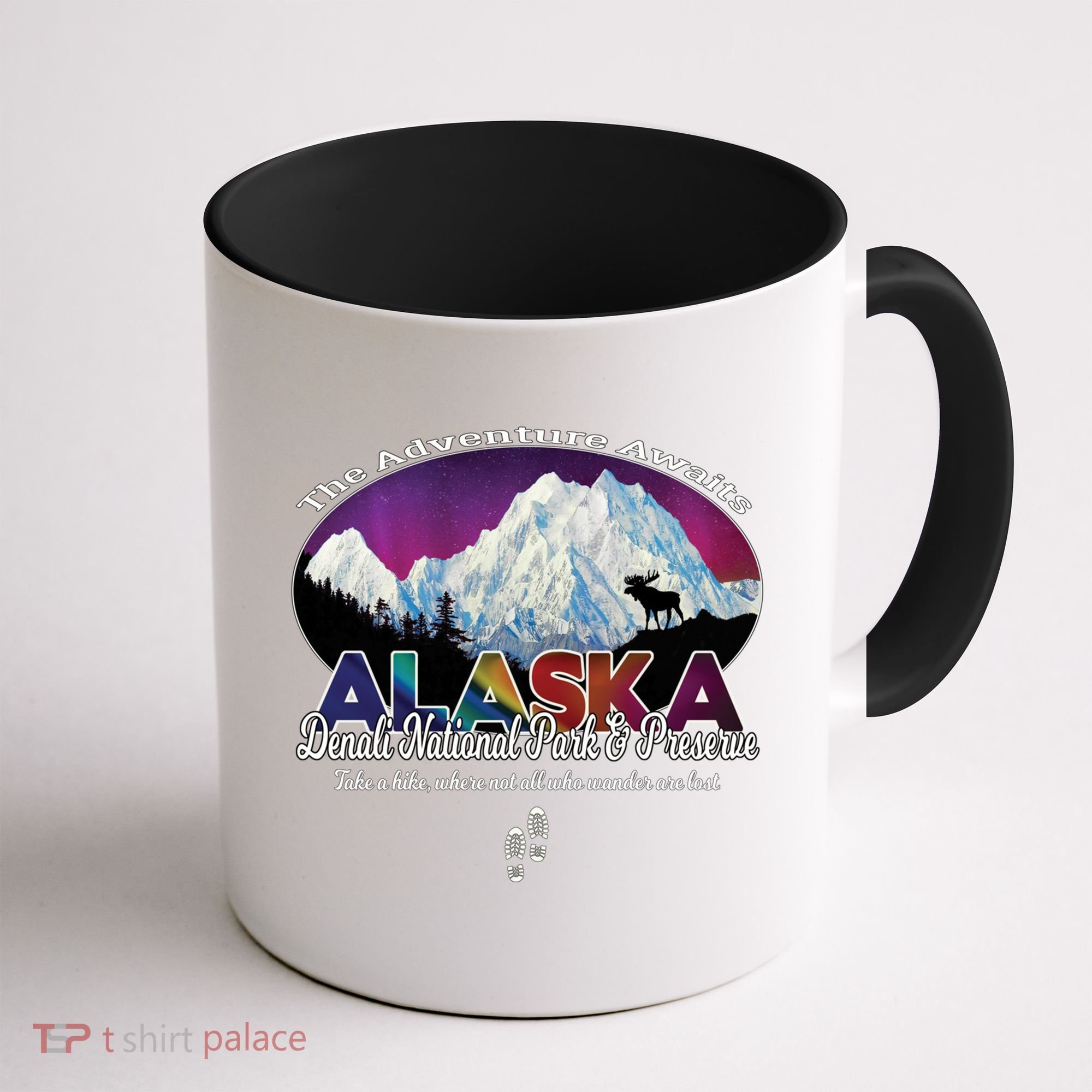 Denali Alaska Aurora Borealis National Park Hiker Souvenir Cute Gift Coffee Mug