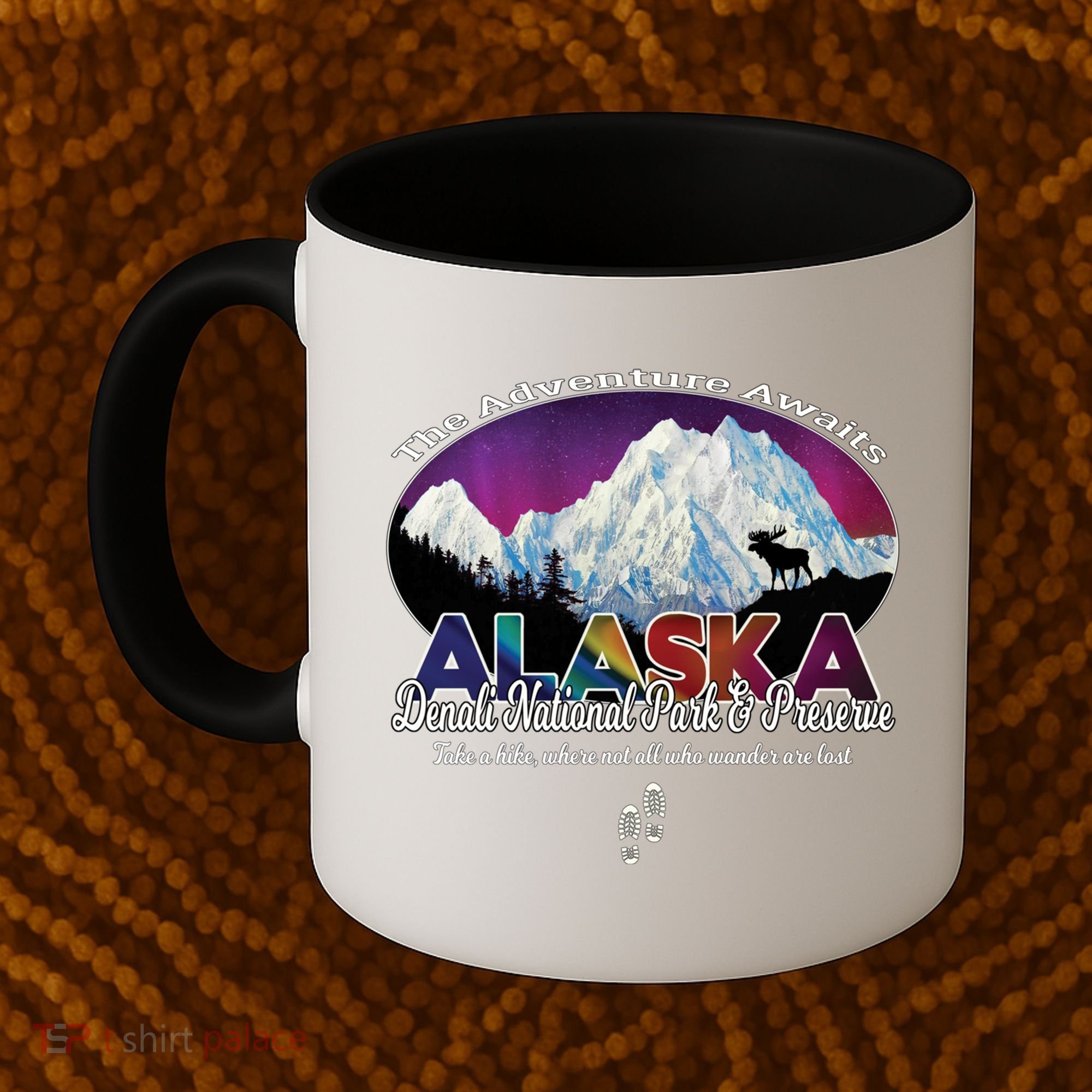 Denali Alaska Aurora Borealis National Park Hiker Souvenir Cute Gift Coffee Mug