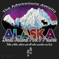 Denali Alaska Aurora Borealis National Park Hiker Souvenir Cute Gift Golf Towel thumb 3