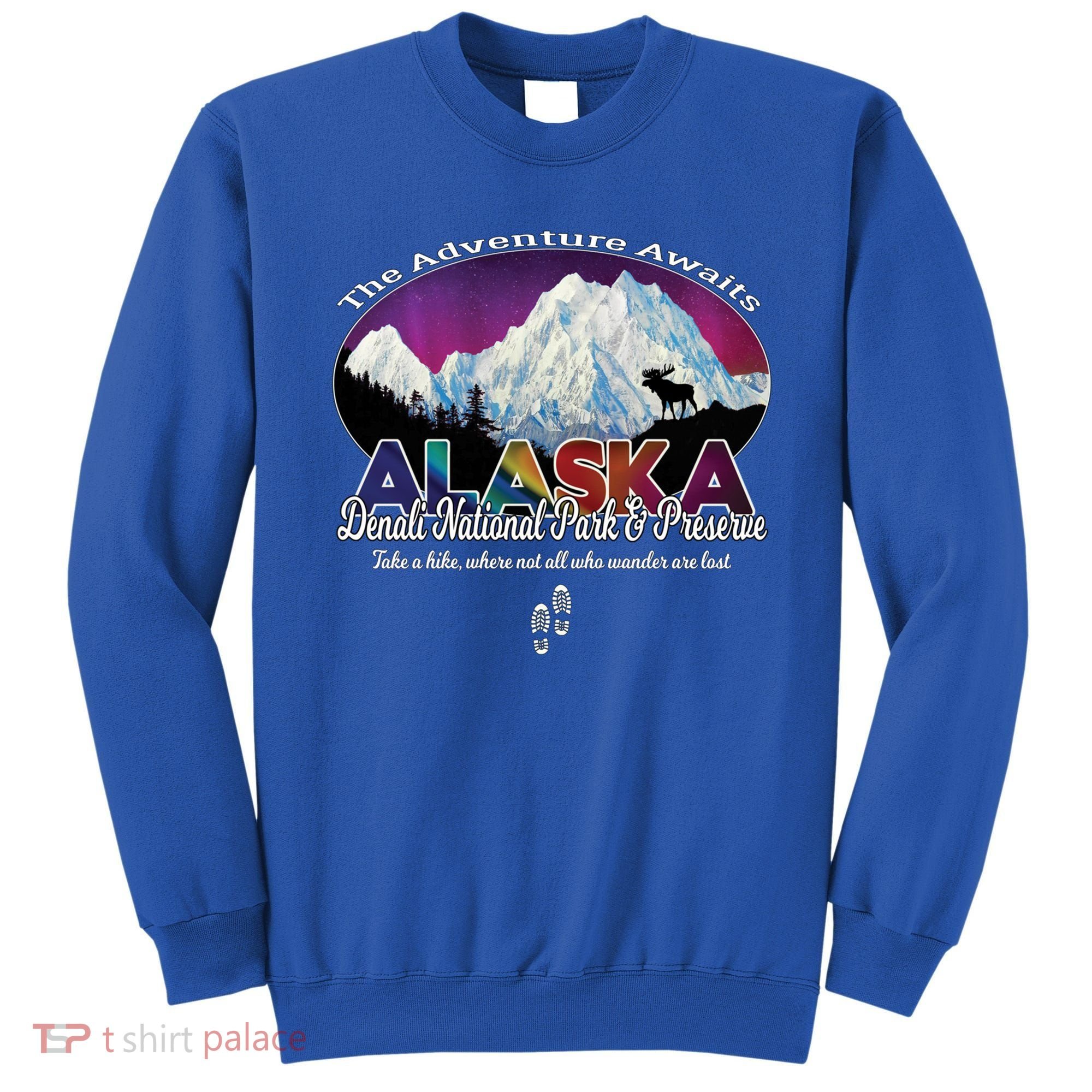 Denali Alaska Aurora Borealis National Park Hiker Souvenir Cute Gift Sweatshirt