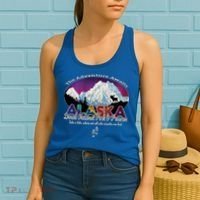 Denali Alaska Aurora Borealis National Park Hiker Souvenir Cute Gift Women's Tank Top thumb 2