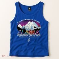 Denali Alaska Aurora Borealis National Park Hiker Souvenir Cute Gift Tank Top thumb 2