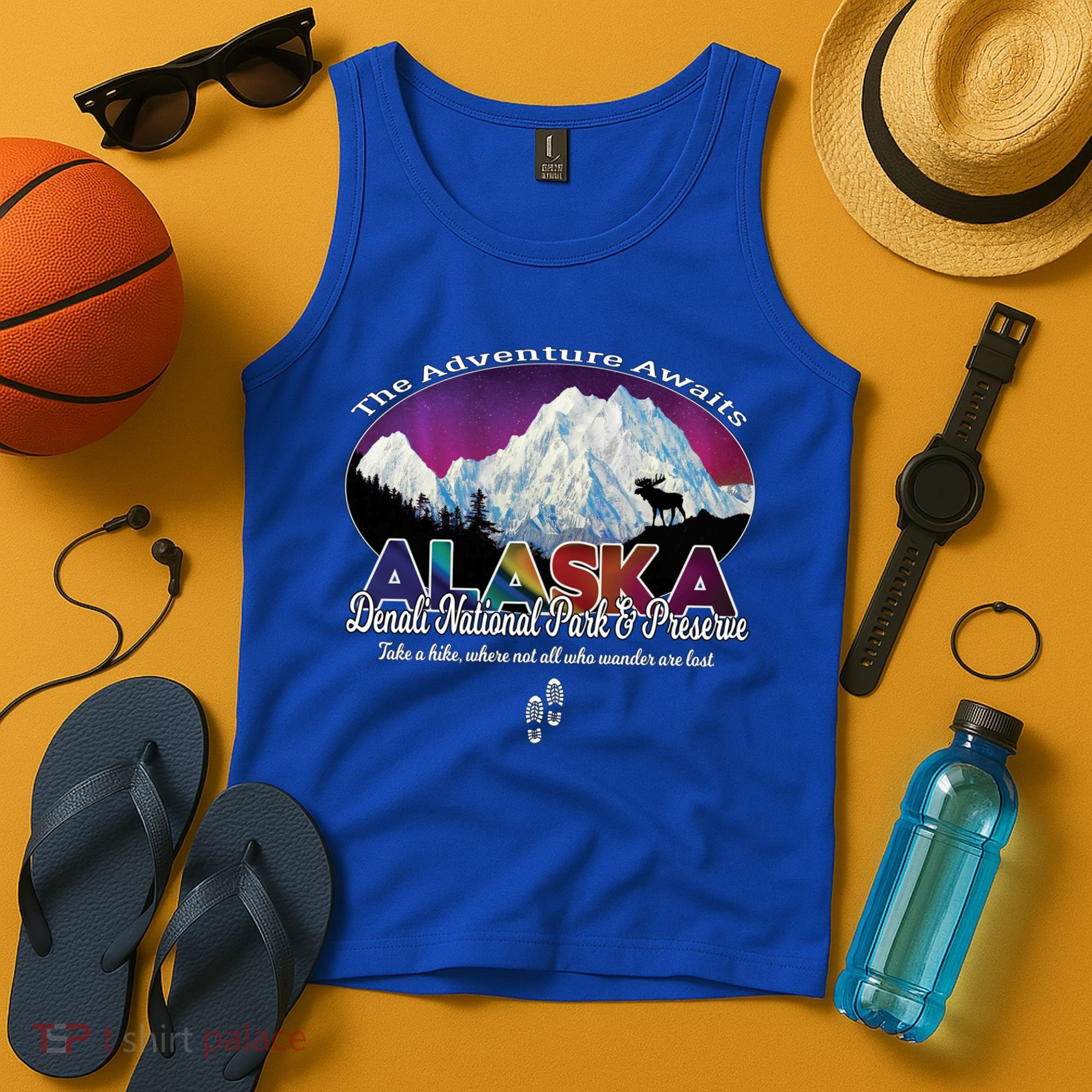 Denali Alaska Aurora Borealis National Park Hiker Souvenir Cute Gift Tank Top