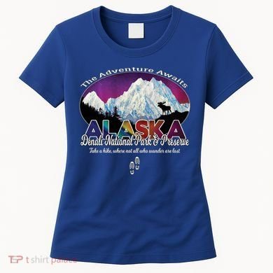 Denali Alaska Aurora Borealis National Park Hiker Souvenir Cute Gift Women's T-Shirt