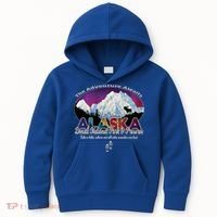 Denali Alaska Aurora Borealis National Park Hiker Souvenir Cute Gift Kids Hoodie thumb 0