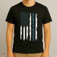 Drug Alcohol Addiction Recovery Celebrate Recovery Usa Flag T-Shirt thumb 3