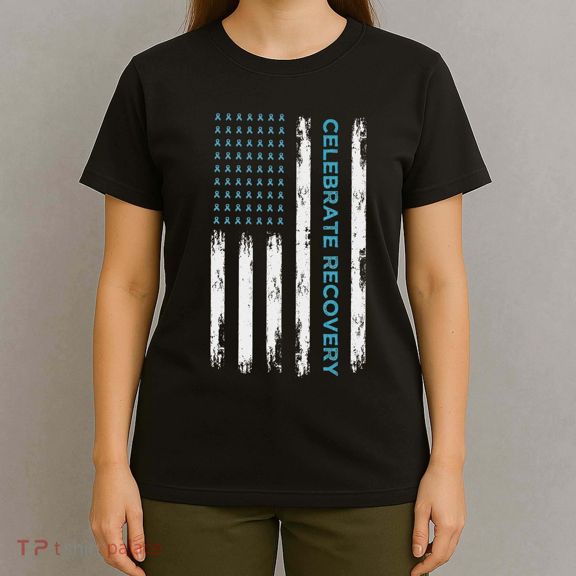Drug Alcohol Addiction Recovery Celebrate Recovery Usa Flag T-Shirt