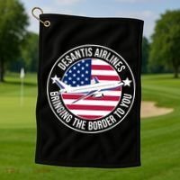 Desantis Airlines American Flag Political Golf Towel thumb 1