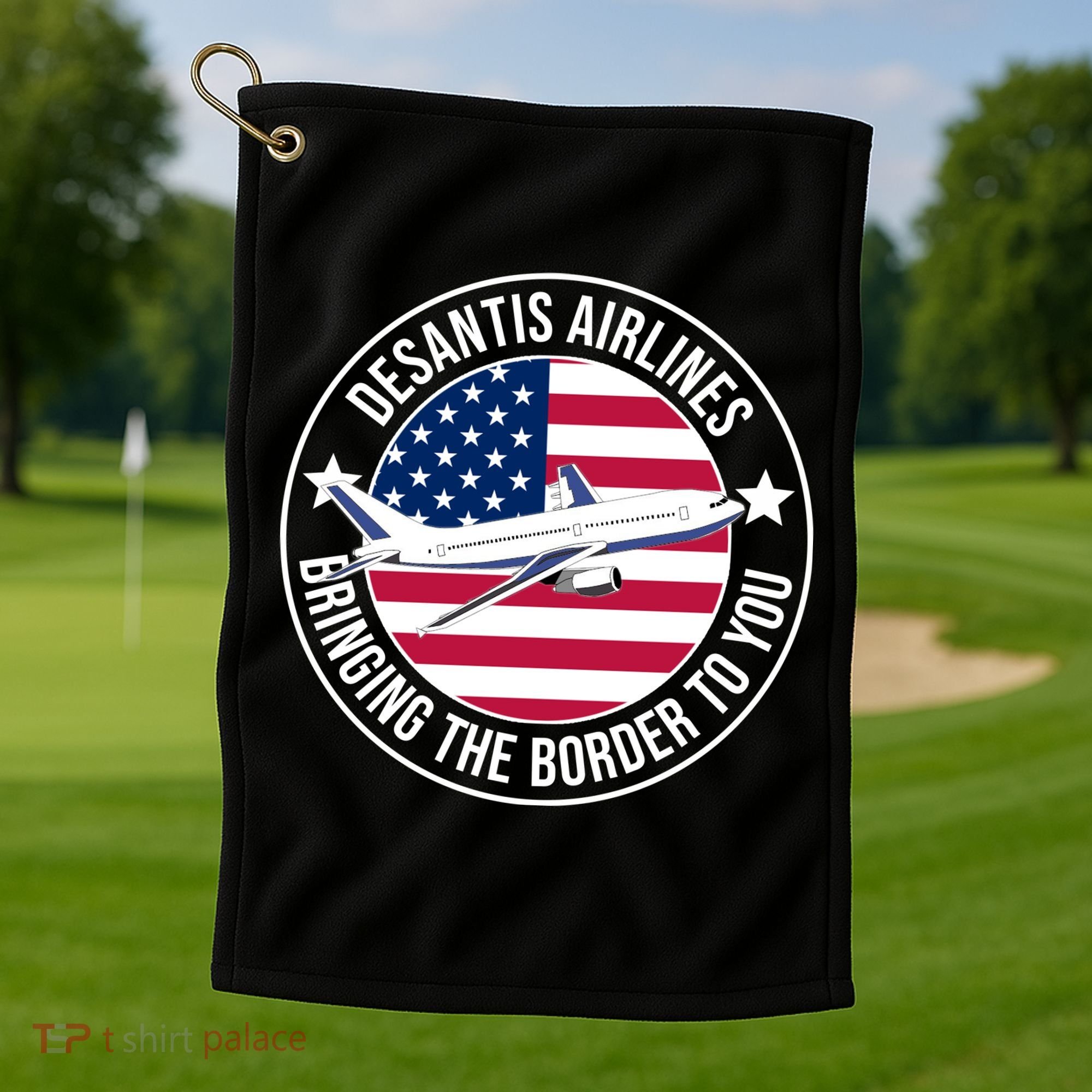 Desantis Airlines American Flag Political Golf Towel