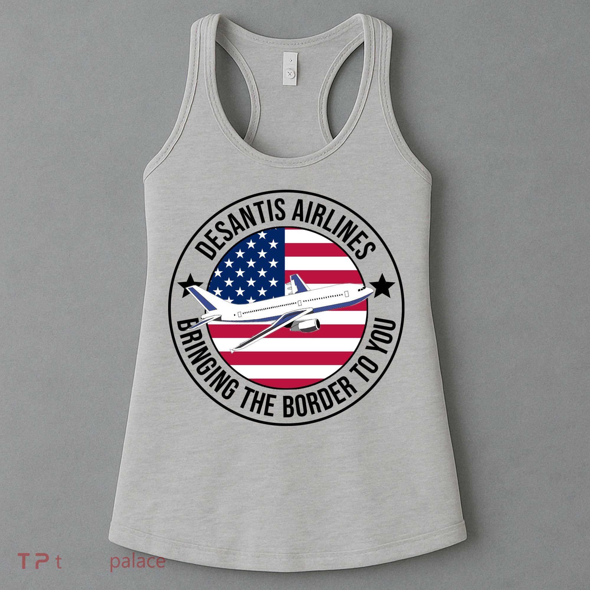 Desantis Airlines American Flag Political Women's Tank Top
