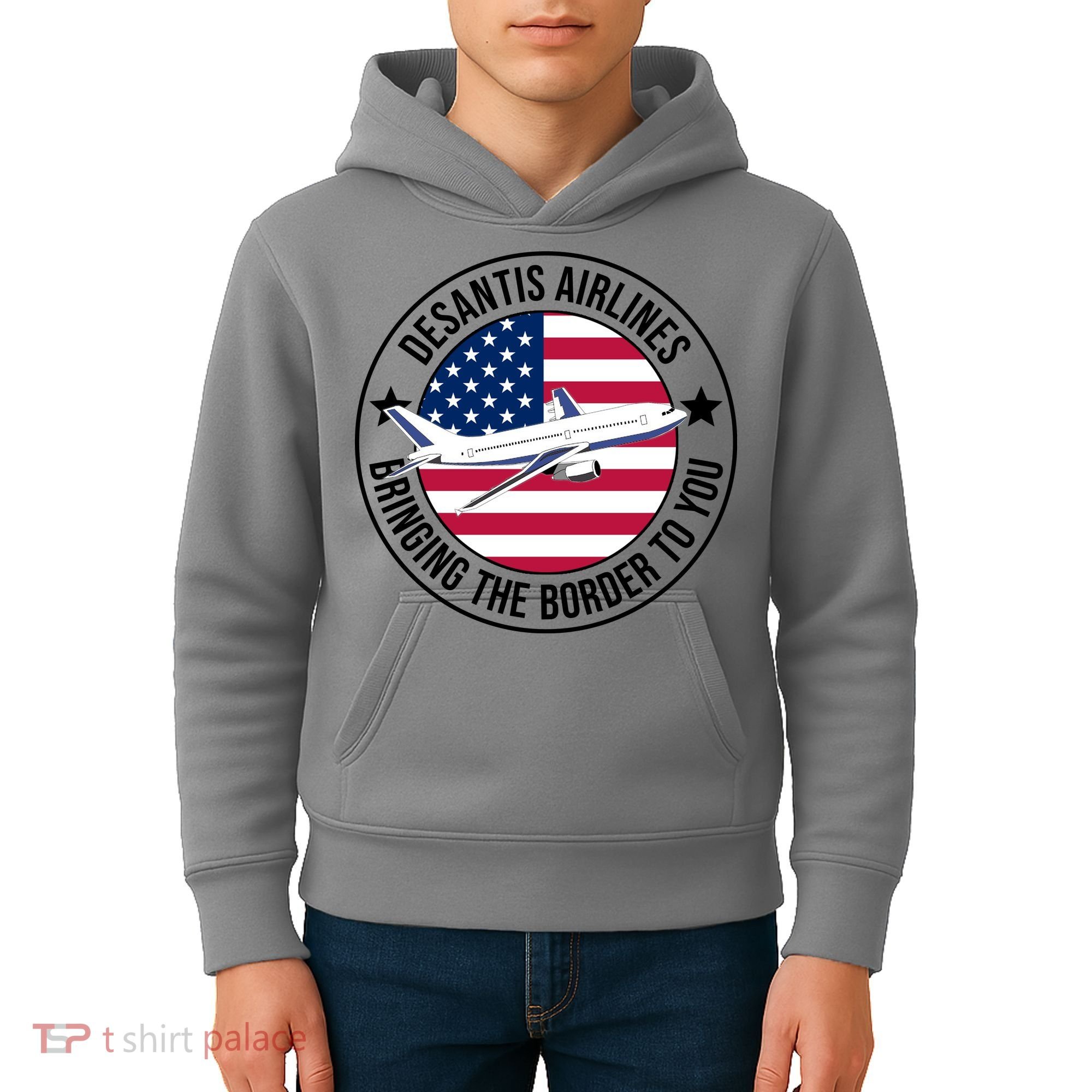 Desantis Airlines American Flag Political Kids Hoodie