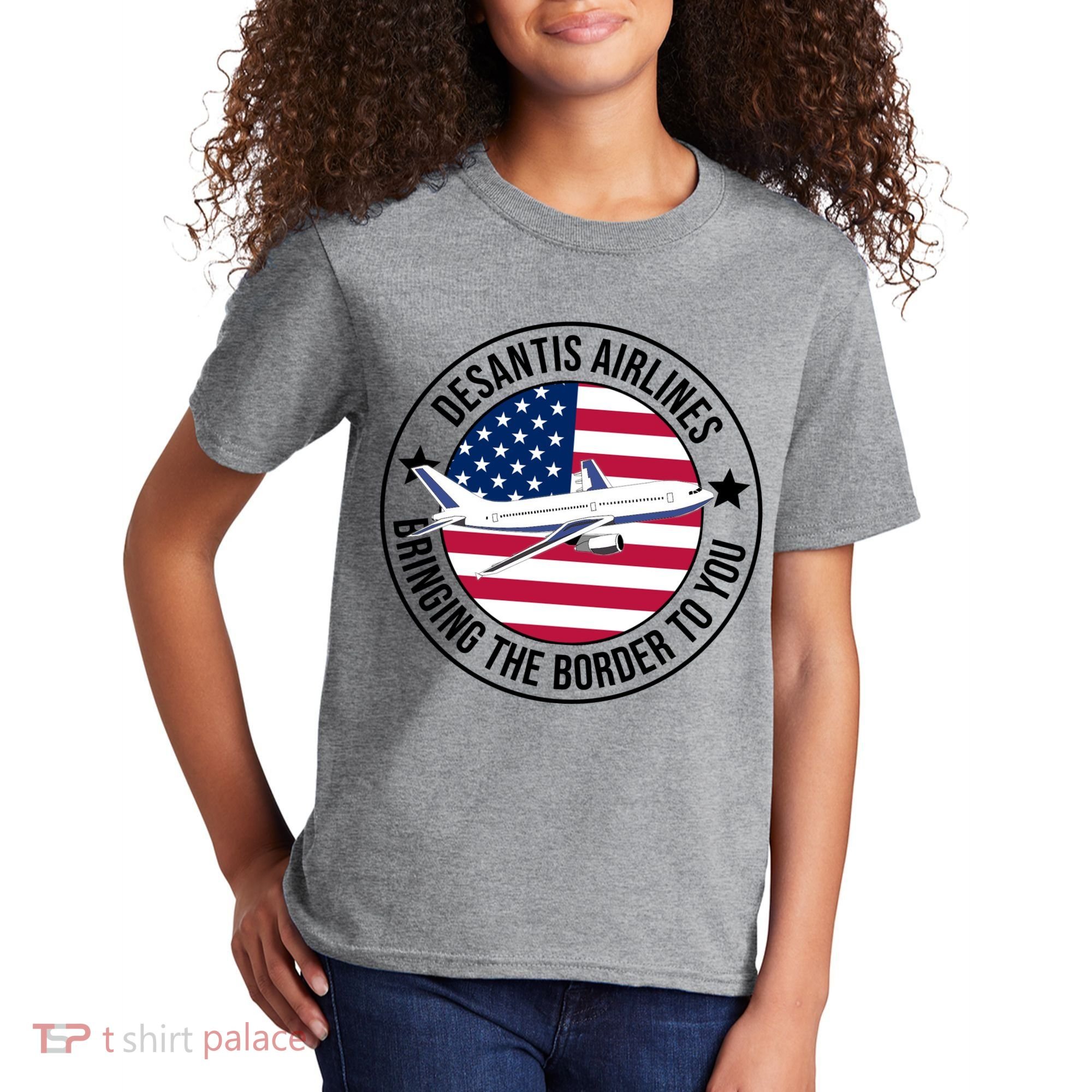 Desantis Airlines American Flag Political Kids T-Shirt