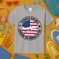 Desantis Airlines American Flag Political Kids T-Shirt thumb 3