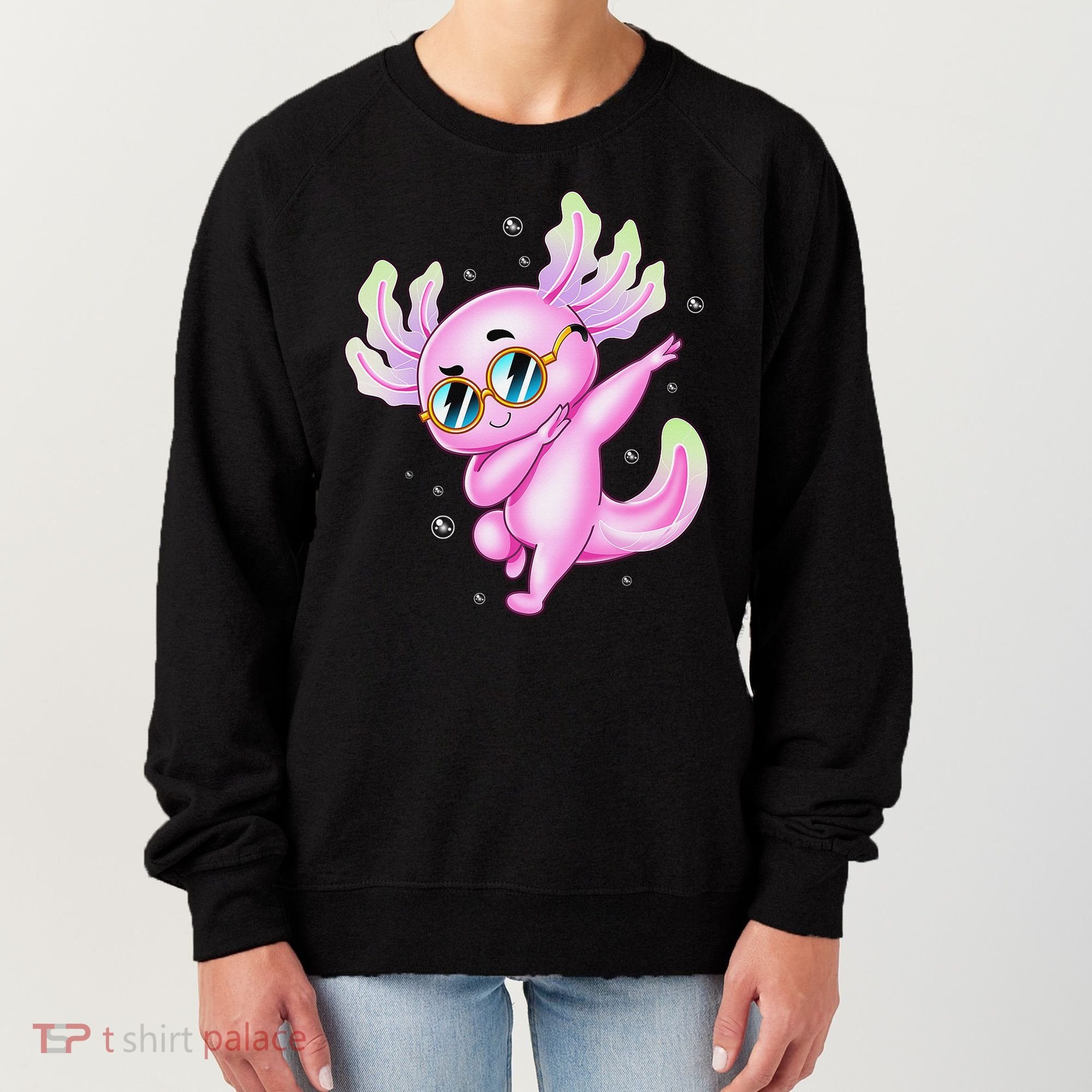 Dabbing Axolotl Ambystoma Mexicanum Mexican Walking Fish  Women's Sweatshirt