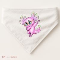 Dabbing Axolotl Ambystoma Mexicanum Mexican Walking Fish  USA-Made Doggie Bandana thumb 0