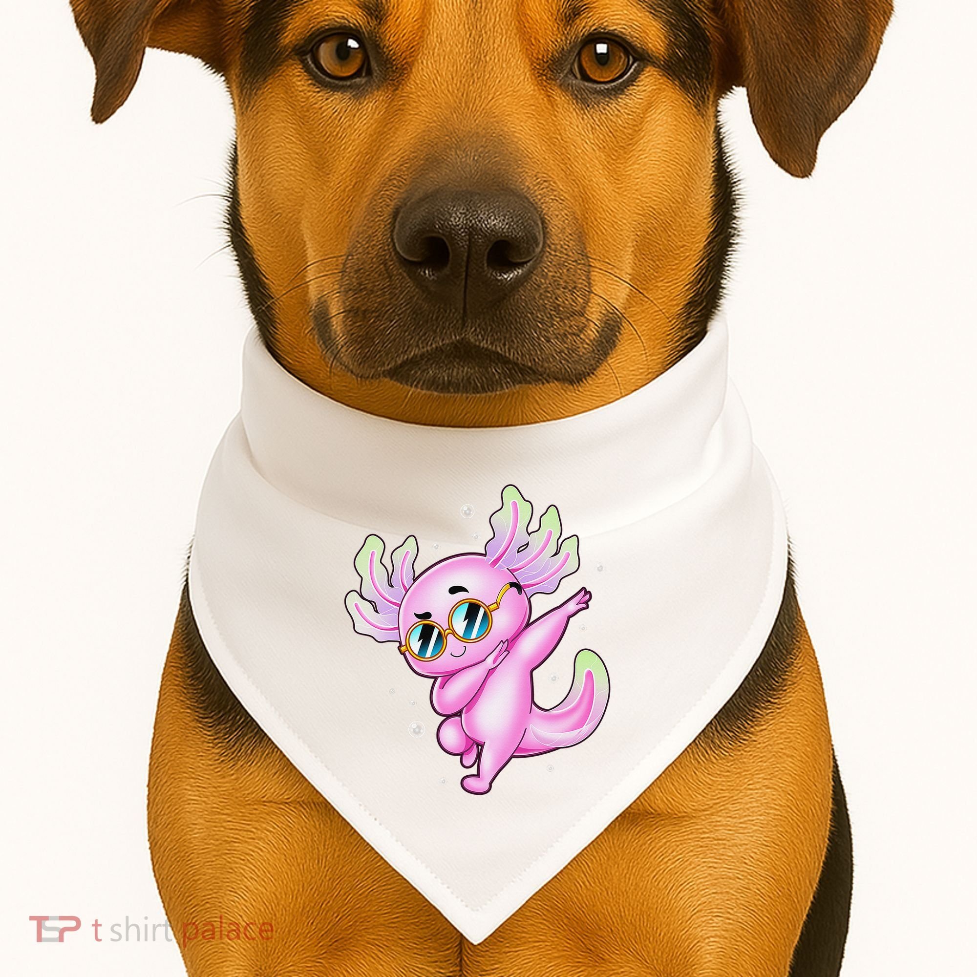 Dabbing Axolotl Ambystoma Mexicanum Mexican Walking Fish  USA-Made Doggie Bandana