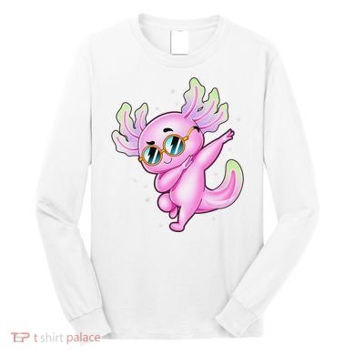 Dabbing Axolotl Ambystoma Mexicanum Mexican Walking Fish  Long Sleeve Shirt