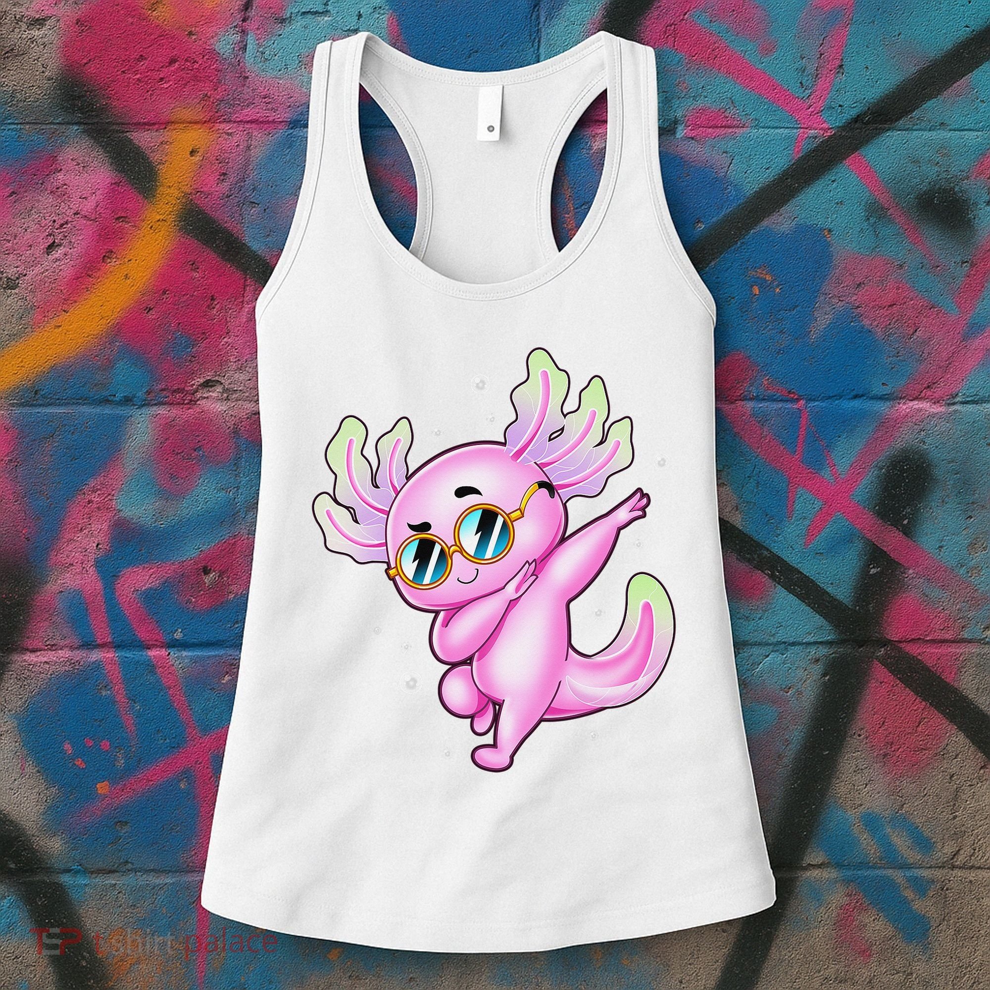 Dabbing Axolotl Ambystoma Mexicanum Mexican Walking Fish  Women's Tank Top
