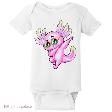 Dabbing Axolotl Ambystoma Mexicanum Mexican Walking Fish  Baby Bodysuit