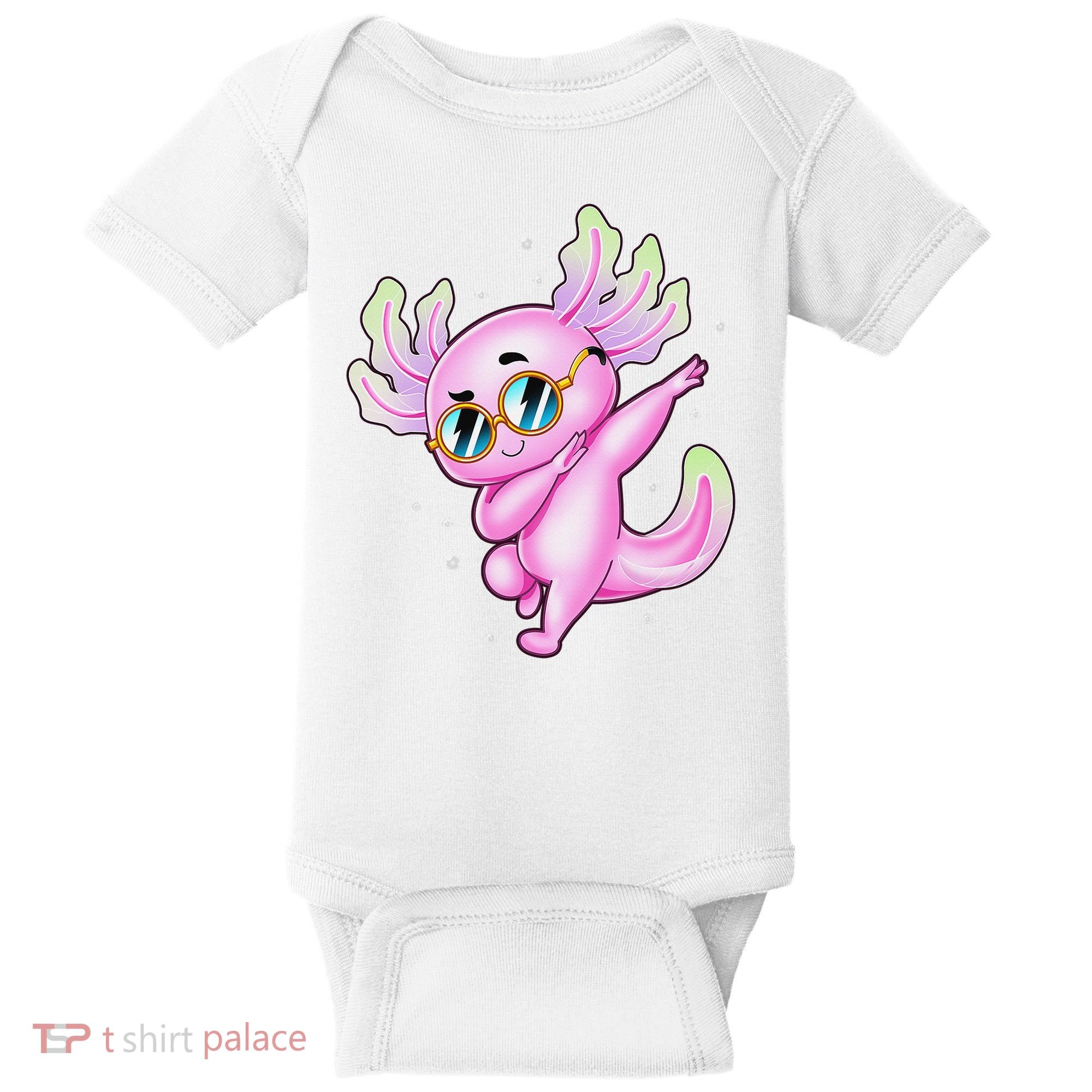 Dabbing Axolotl Ambystoma Mexicanum Mexican Walking Fish  Baby Bodysuit
