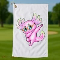 Dabbing Axolotl Ambystoma Mexicanum Mexican Walking Fish  Golf Towel thumb 1