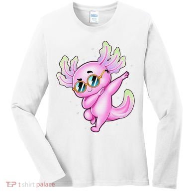 Dabbing Axolotl Ambystoma Mexicanum Mexican Walking Fish  Women's Long Sleeve Shirt
