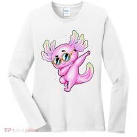 Dabbing Axolotl Ambystoma Mexicanum Mexican Walking Fish  Women's Long Sleeve Shirt thumb 0