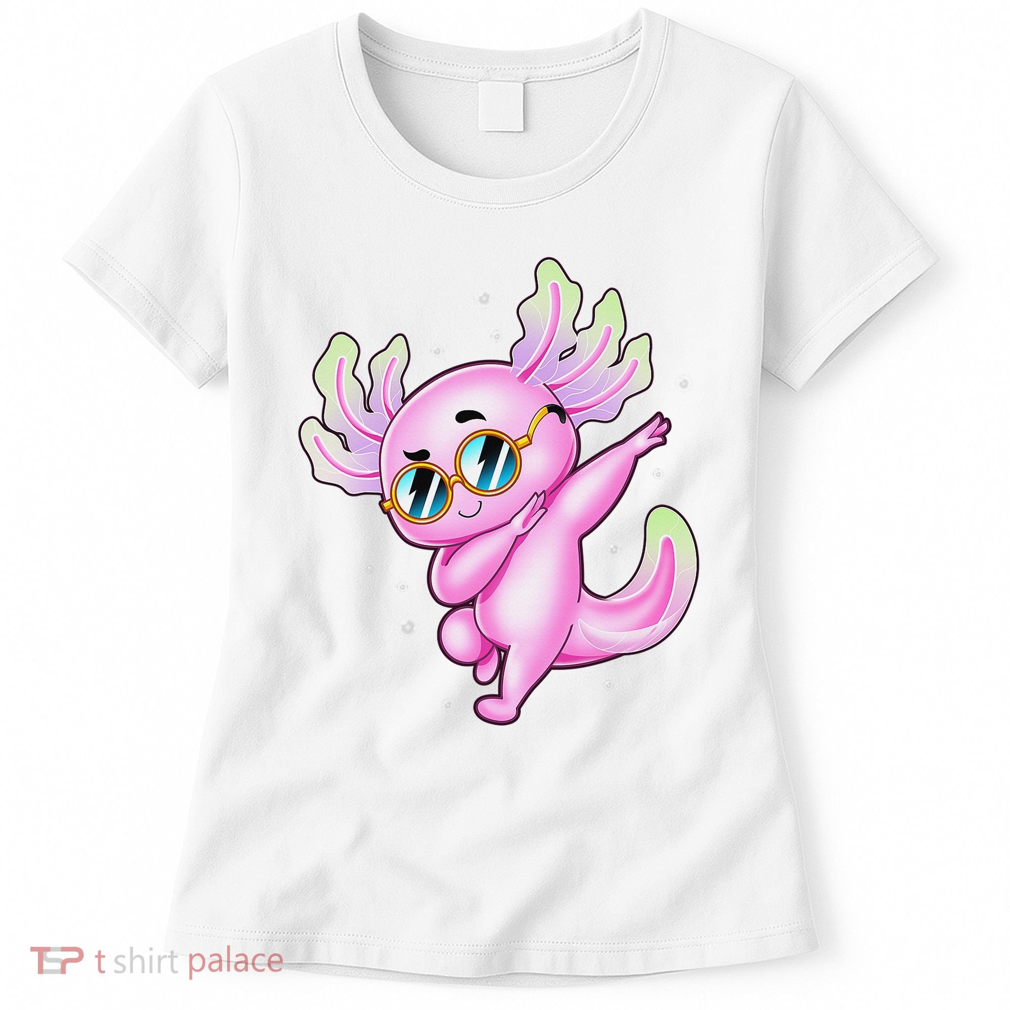 Dabbing Axolotl Ambystoma Mexicanum Mexican Walking Fish  Women's T-Shirt
