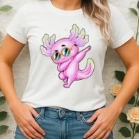 Dabbing Axolotl Ambystoma Mexicanum Mexican Walking Fish  Women's T-Shirt thumb 2