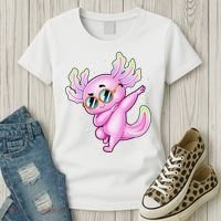 Dabbing Axolotl Ambystoma Mexicanum Mexican Walking Fish  Women's T-Shirt thumb 3