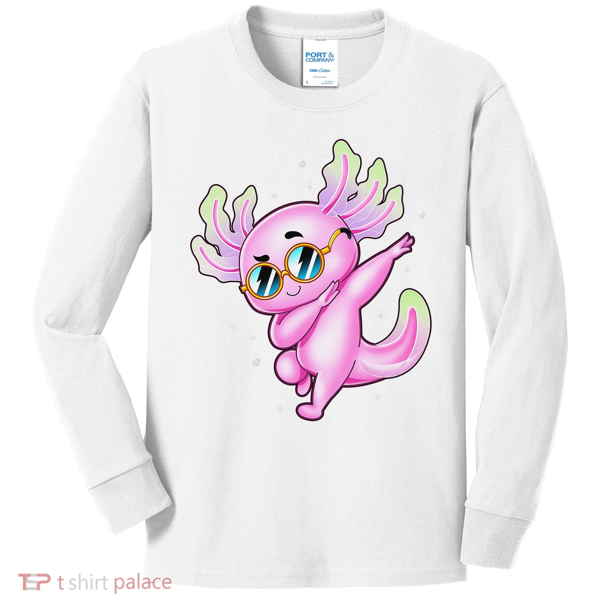 Dabbing Axolotl Ambystoma Mexicanum Mexican Walking Fish  Kids Long Sleeve Shirt