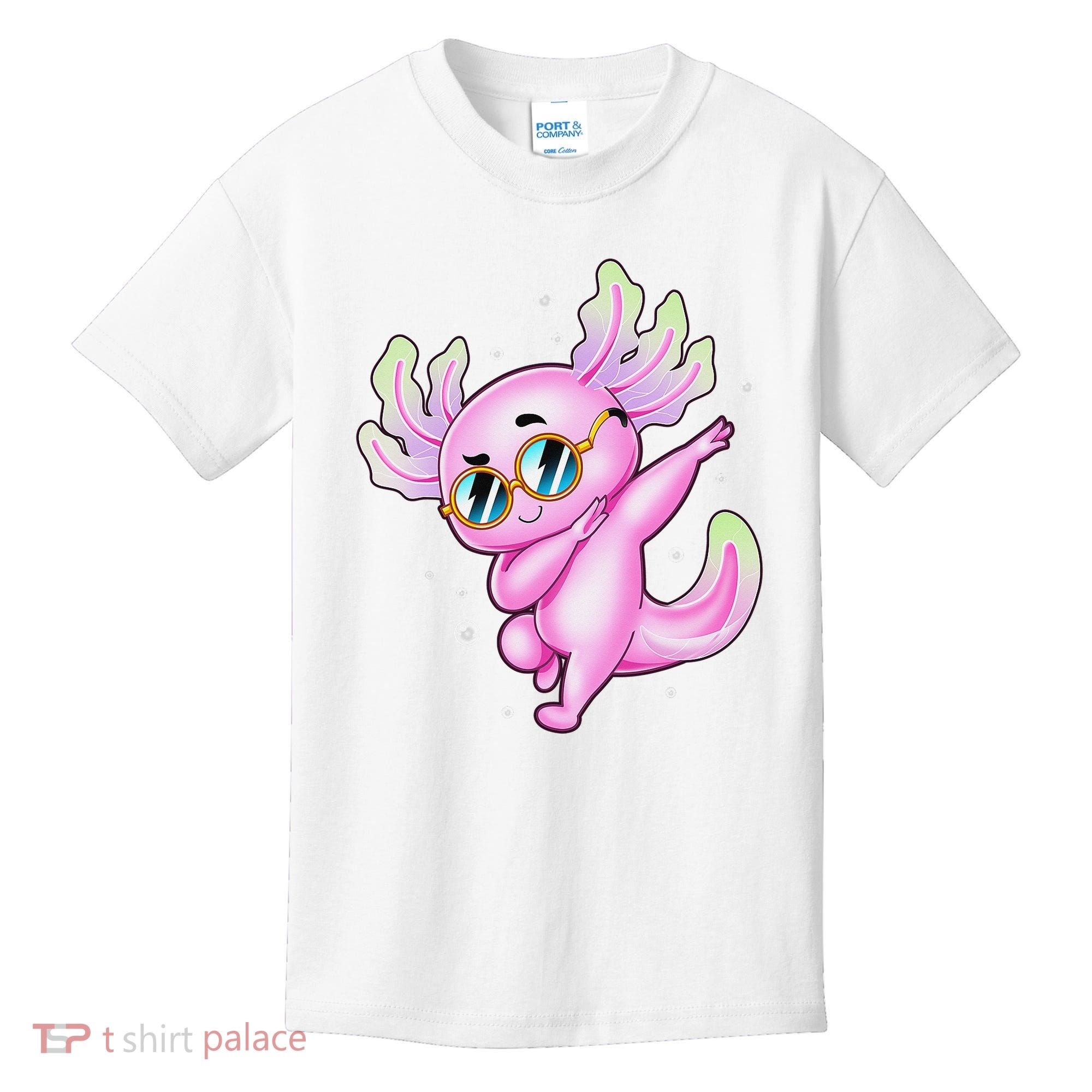 Dabbing Axolotl Ambystoma Mexicanum Mexican Walking Fish  Kids T-Shirt