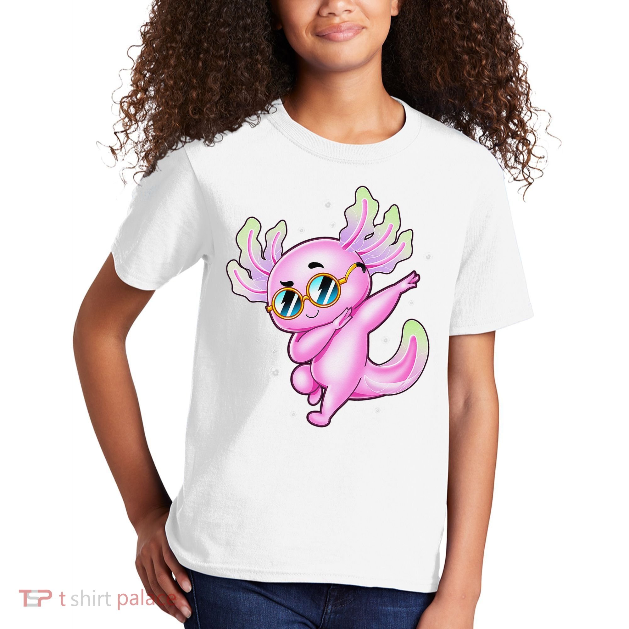 Dabbing Axolotl Ambystoma Mexicanum Mexican Walking Fish  Kids T-Shirt