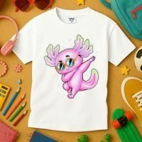 Dabbing Axolotl Ambystoma Mexicanum Mexican Walking Fish  Kids T-Shirt thumb 3