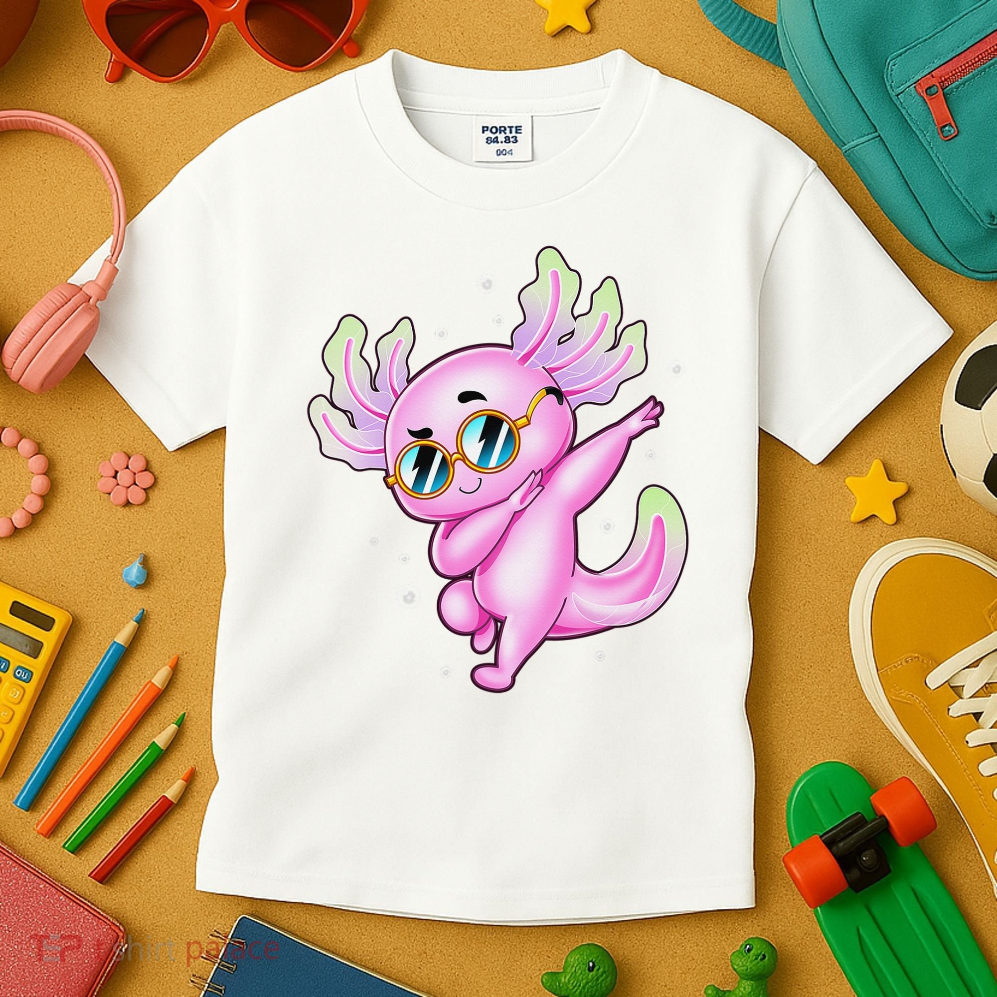 Dabbing Axolotl Ambystoma Mexicanum Mexican Walking Fish  Kids T-Shirt