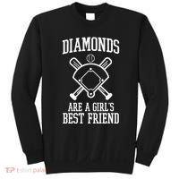 Diamonds Are A Girls Best Friend Funny Baseball Sweatshirt thumb 0
