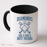 Diamonds Are A Girls Best Friend Funny Baseball Coffee Mug thumb 0