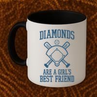 Diamonds Are A Girls Best Friend Funny Baseball Coffee Mug thumb 2