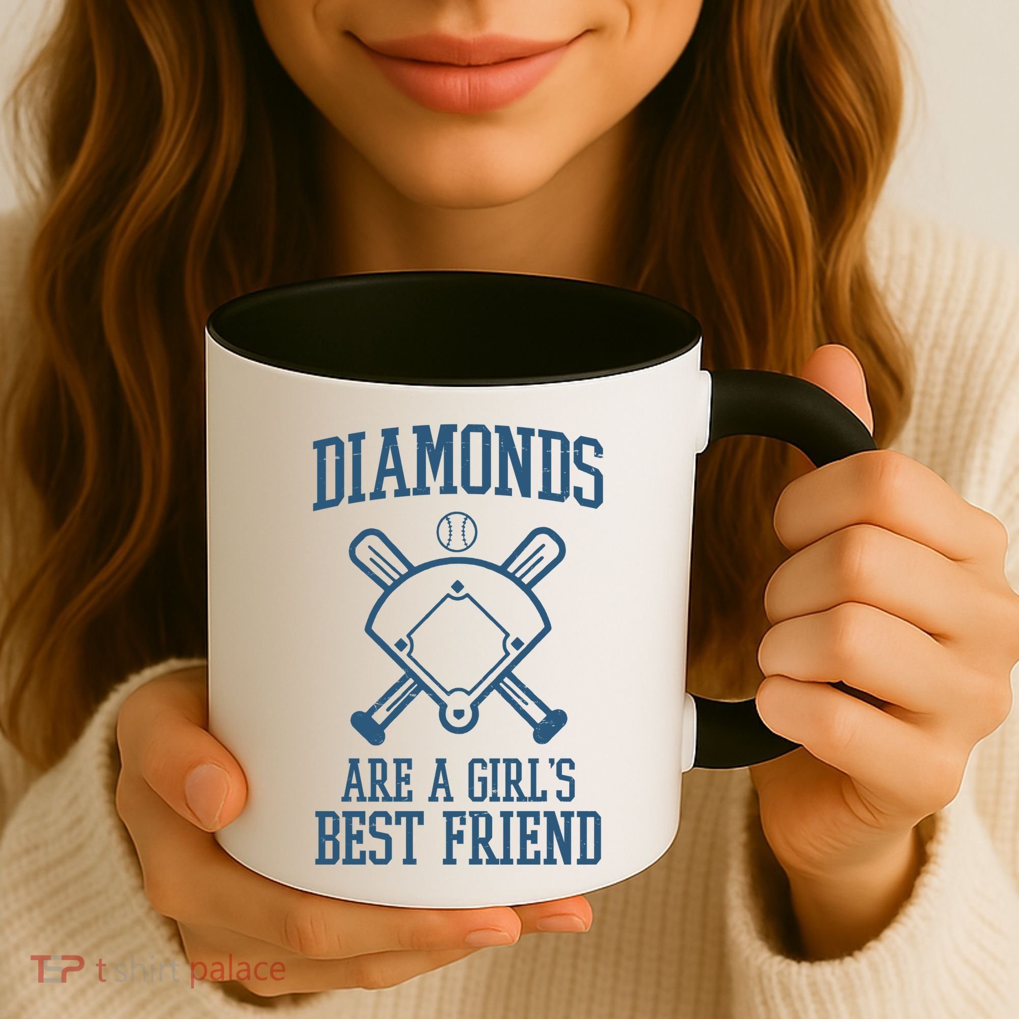 Diamonds Are A Girls Best Friend Funny Baseball Coffee Mug