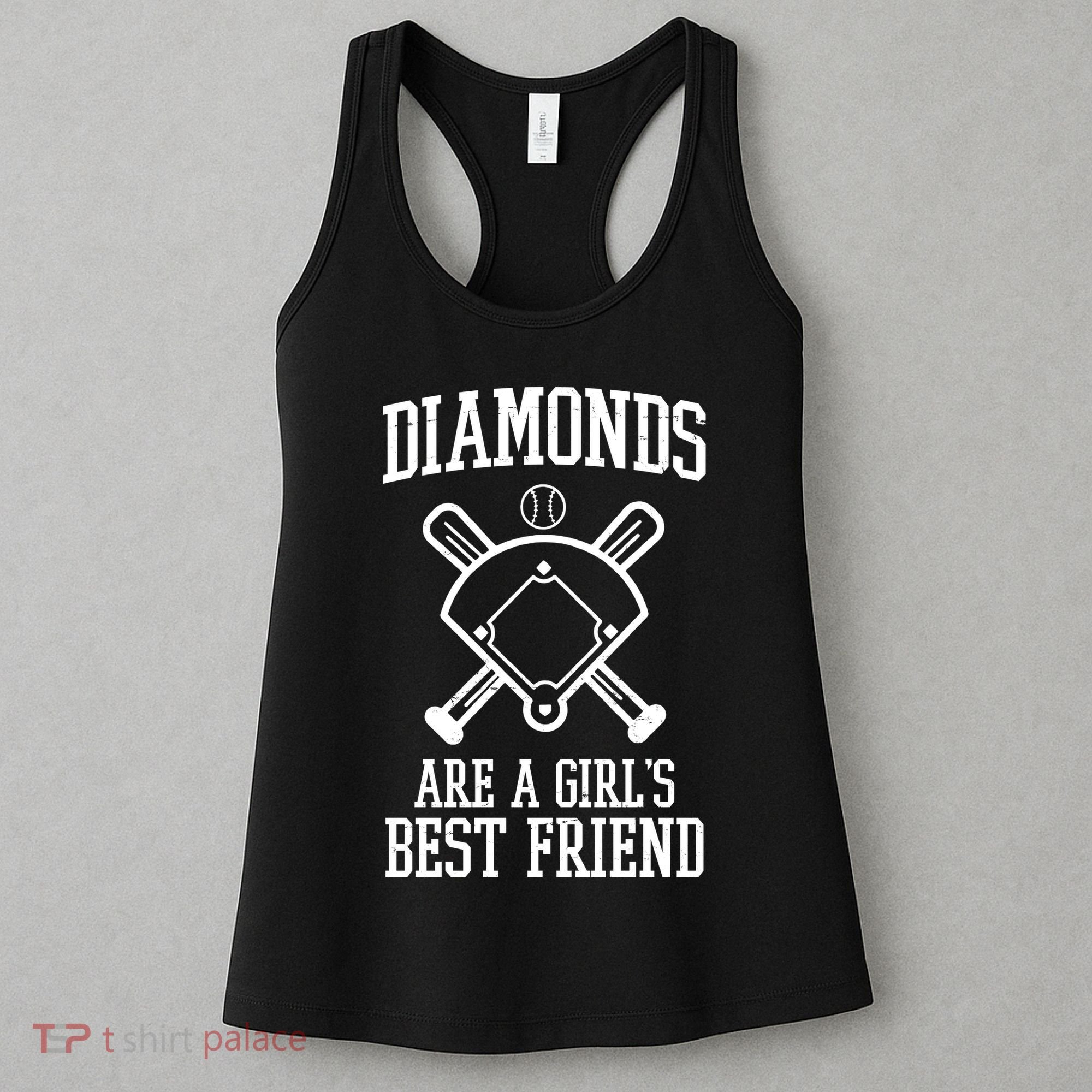 Diamonds Are A Girls Best Friend Funny Baseball Women's Tank Top