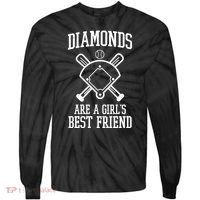 Diamonds Are A Girls Best Friend Funny Baseball Tie-Dye Long Sleeve Shirt thumb 0