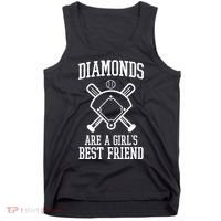 Diamonds Are A Girls Best Friend Funny Baseball Tank Top thumb 0