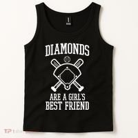 Diamonds Are A Girls Best Friend Funny Baseball Tank Top thumb 2