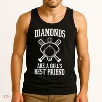 Diamonds Are A Girls Best Friend Funny Baseball Tank Top thumb 3
