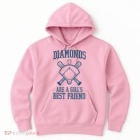 Diamonds Are A Girls Best Friend Funny Baseball Hoodie thumb 0