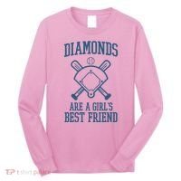 Diamonds Are A Girls Best Friend Funny Baseball Long Sleeve Shirt thumb 0