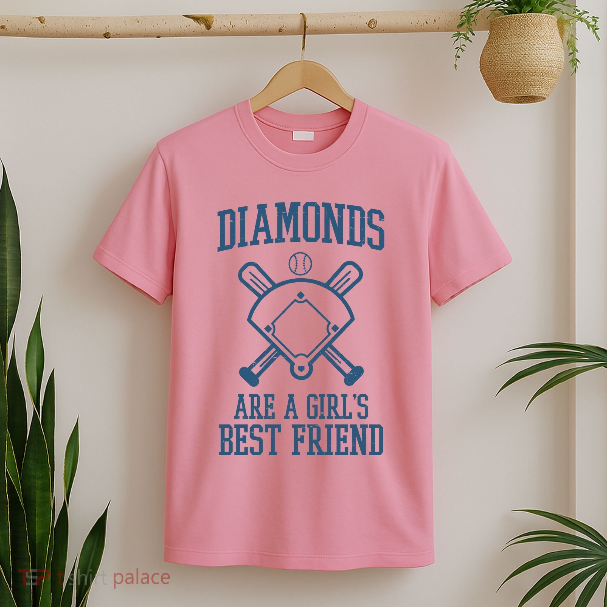 Diamonds Are A Girls Best Friend Funny Baseball T-Shirt