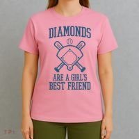 Diamonds Are A Girls Best Friend Funny Baseball T-Shirt thumb 4
