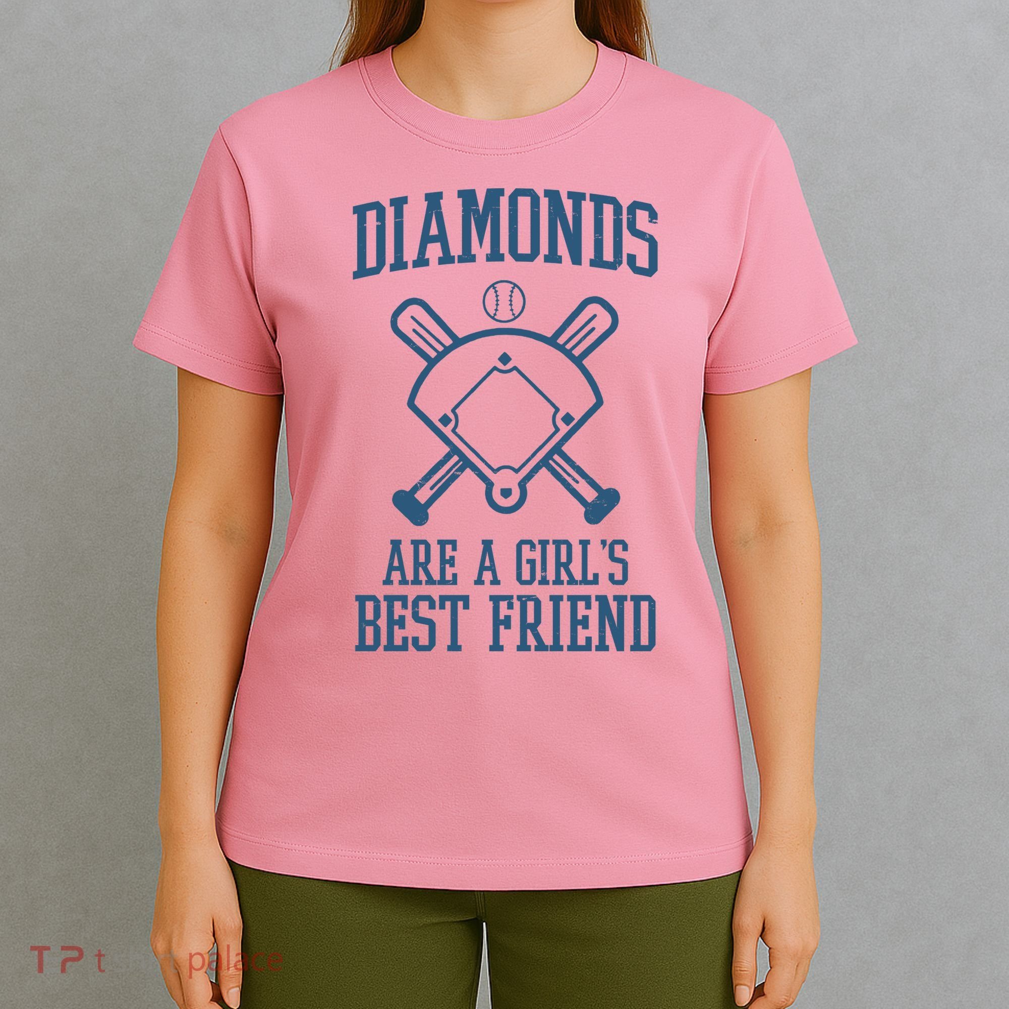Diamonds Are A Girls Best Friend Funny Baseball T-Shirt